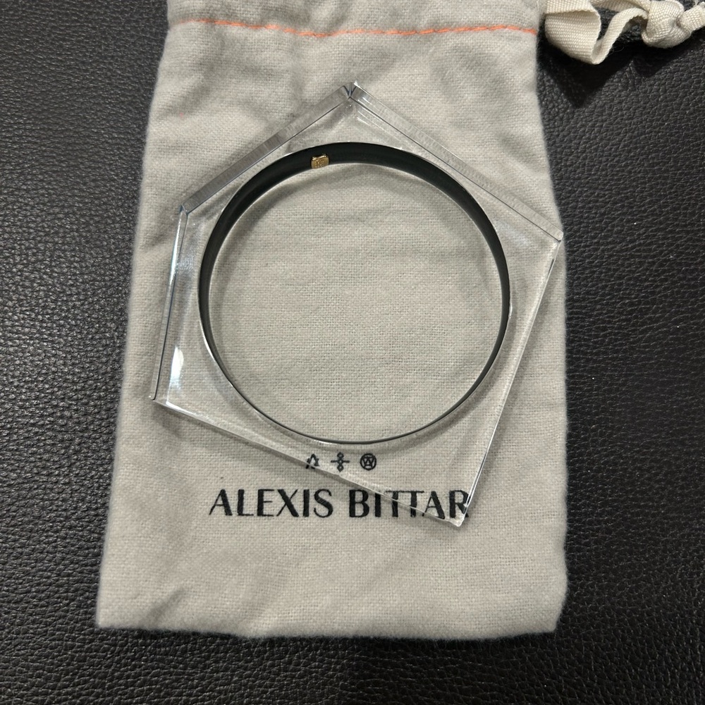 ALEXIS BITTAR GEOMETRIC ICE BLUE LUCITE BANGLE